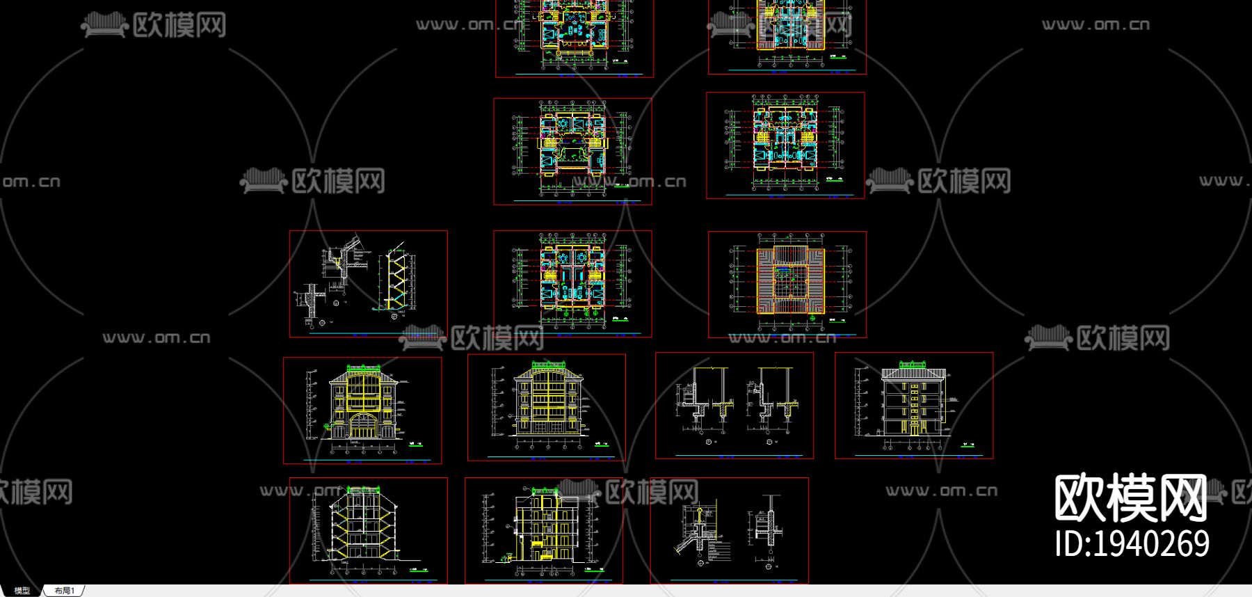 某5层私宅建筑施工图下载（渲染图2）