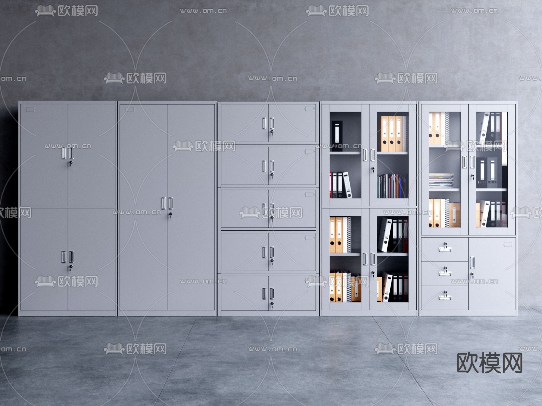 现代文件柜3d模型下载