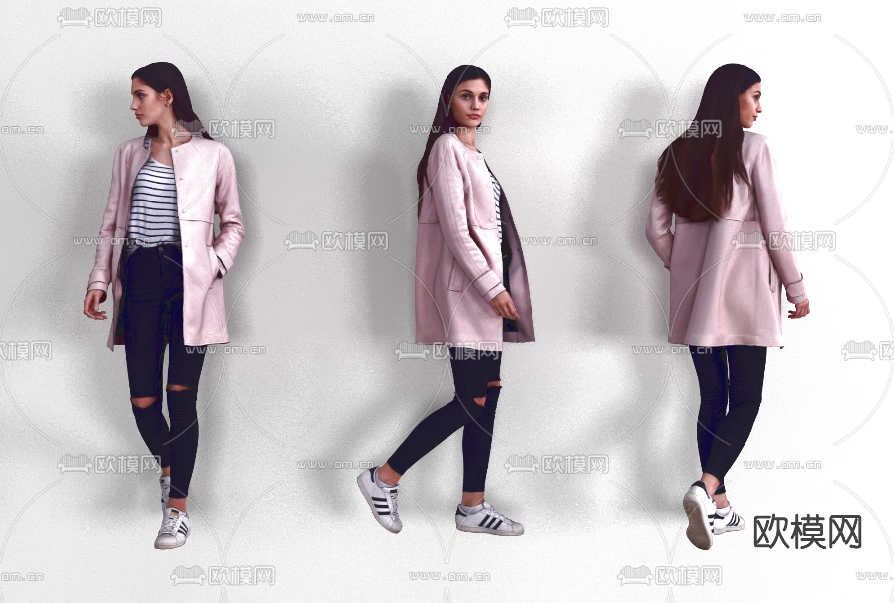 现代美女人物免费3d模型下载