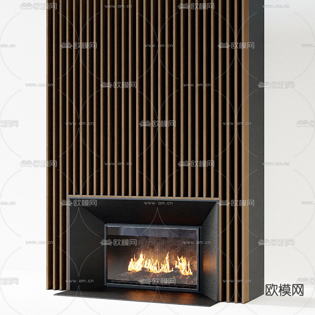 现代壁炉3d模型下载（渲染图1）