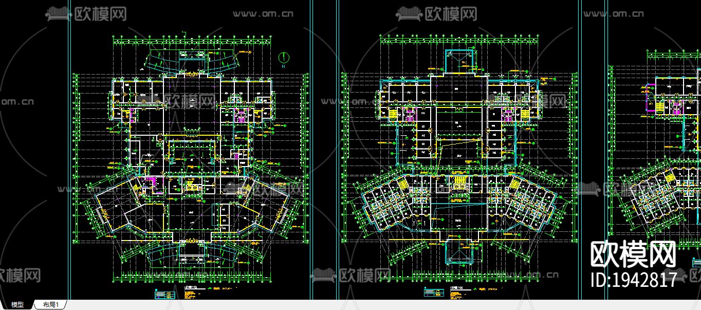 某宾馆cad施工图下载（渲染图3）