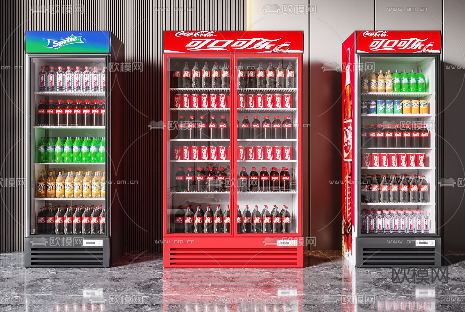 现代冰柜冷藏柜饮料柜3d模型下载