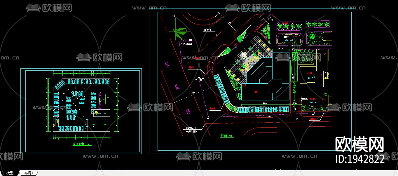 某宾馆cad施工图下载（渲染图2）