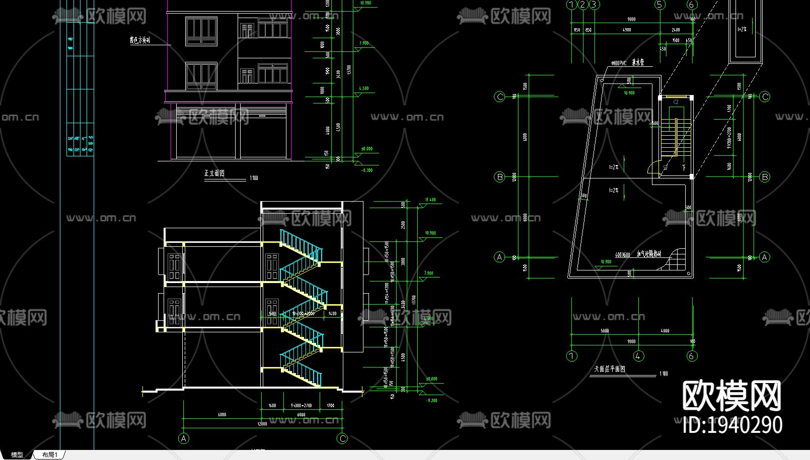 农村异型住宅下载（渲染图1）