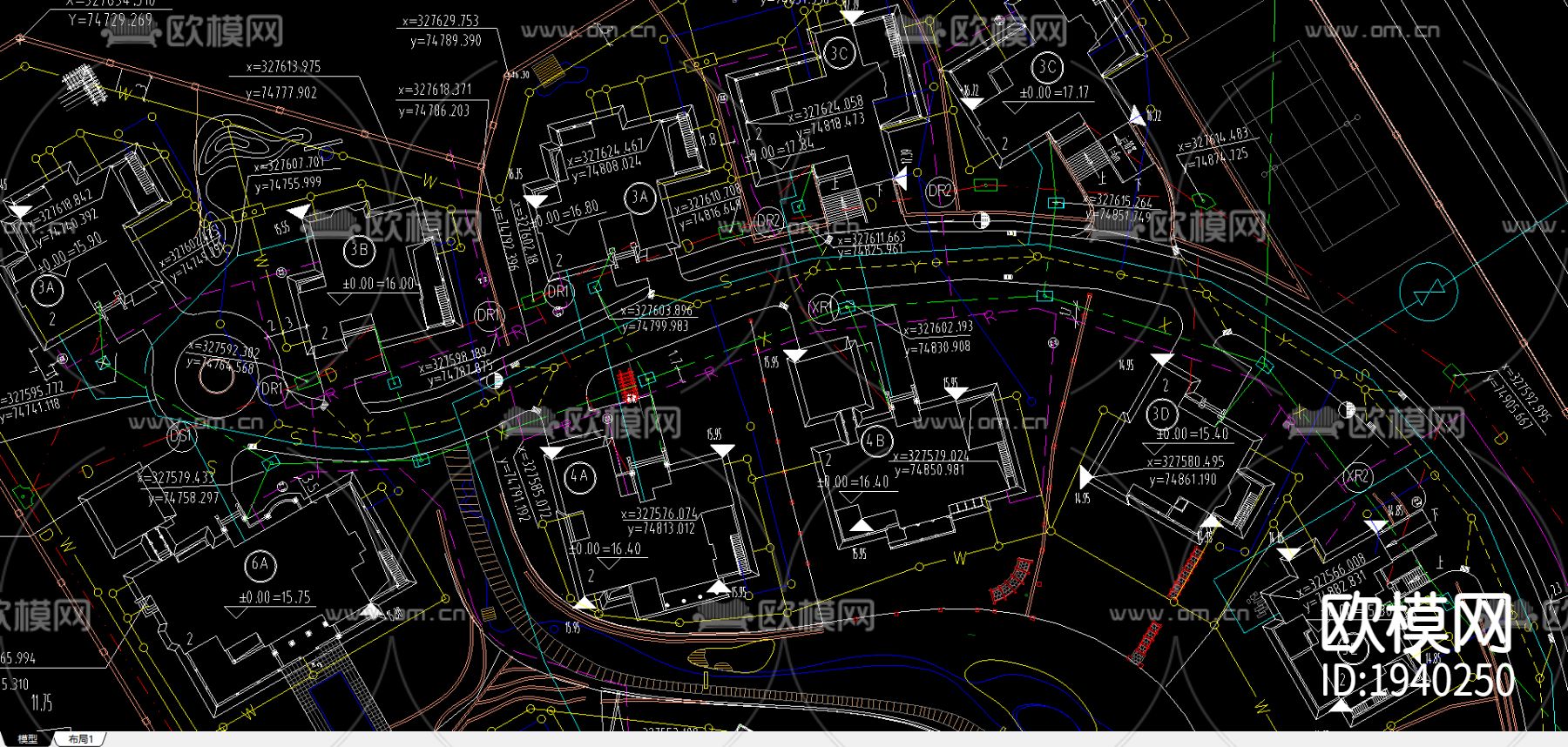别墅综合布置图下载（渲染图2）