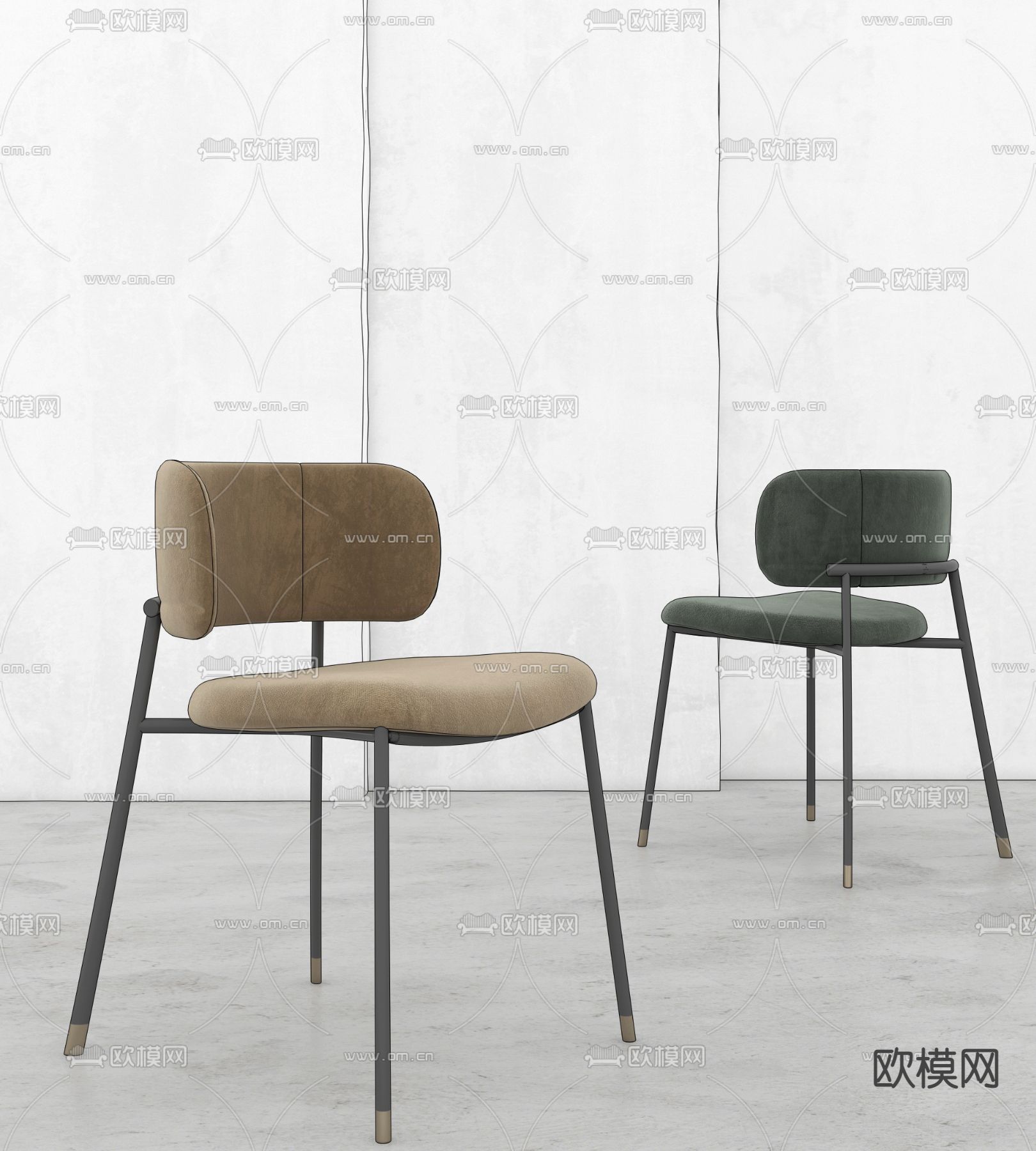 现代单椅餐椅su模型下载（渲染图2）