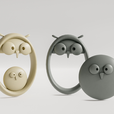 现代卡通雕塑摆件su模型