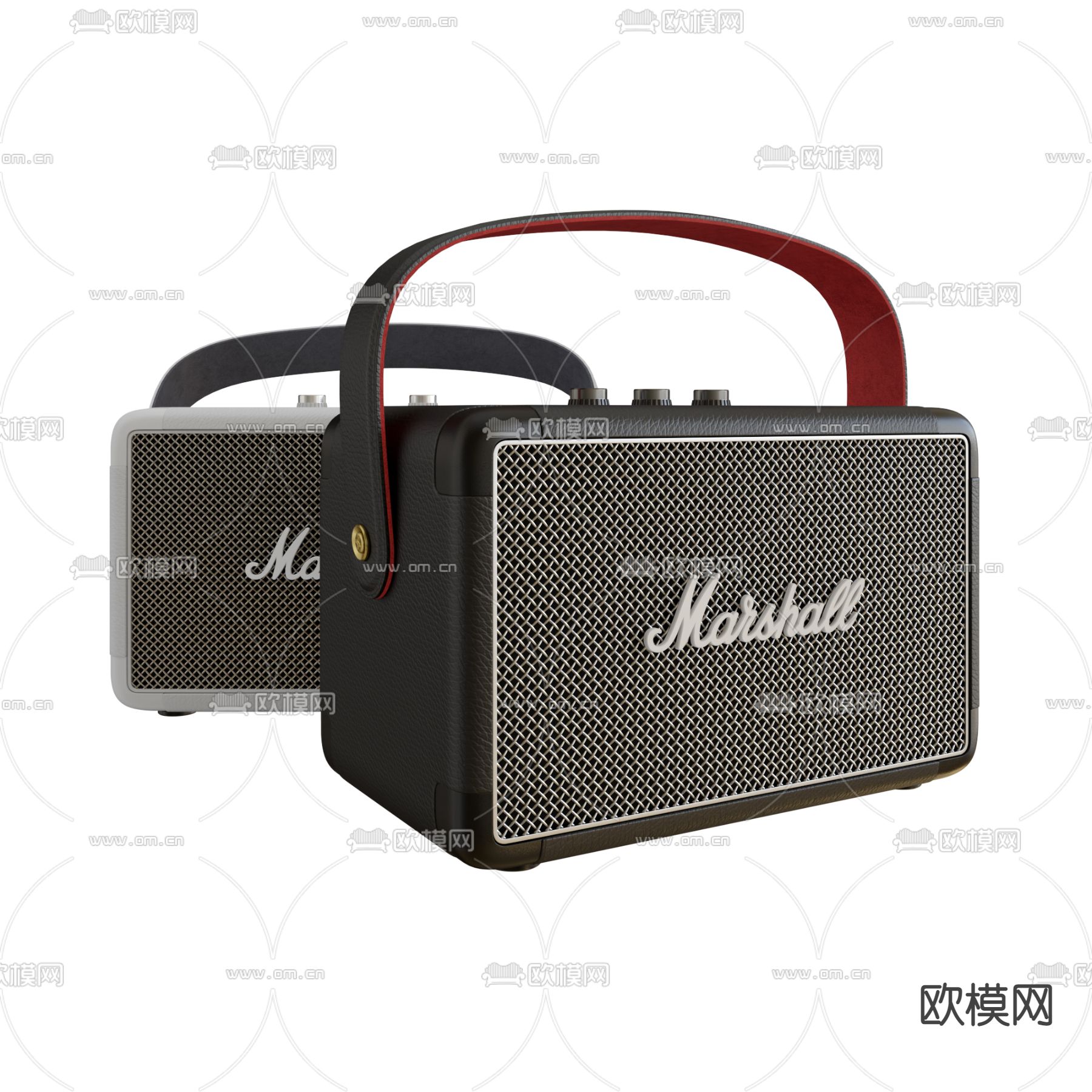 现代皮革音响收音机3d模型