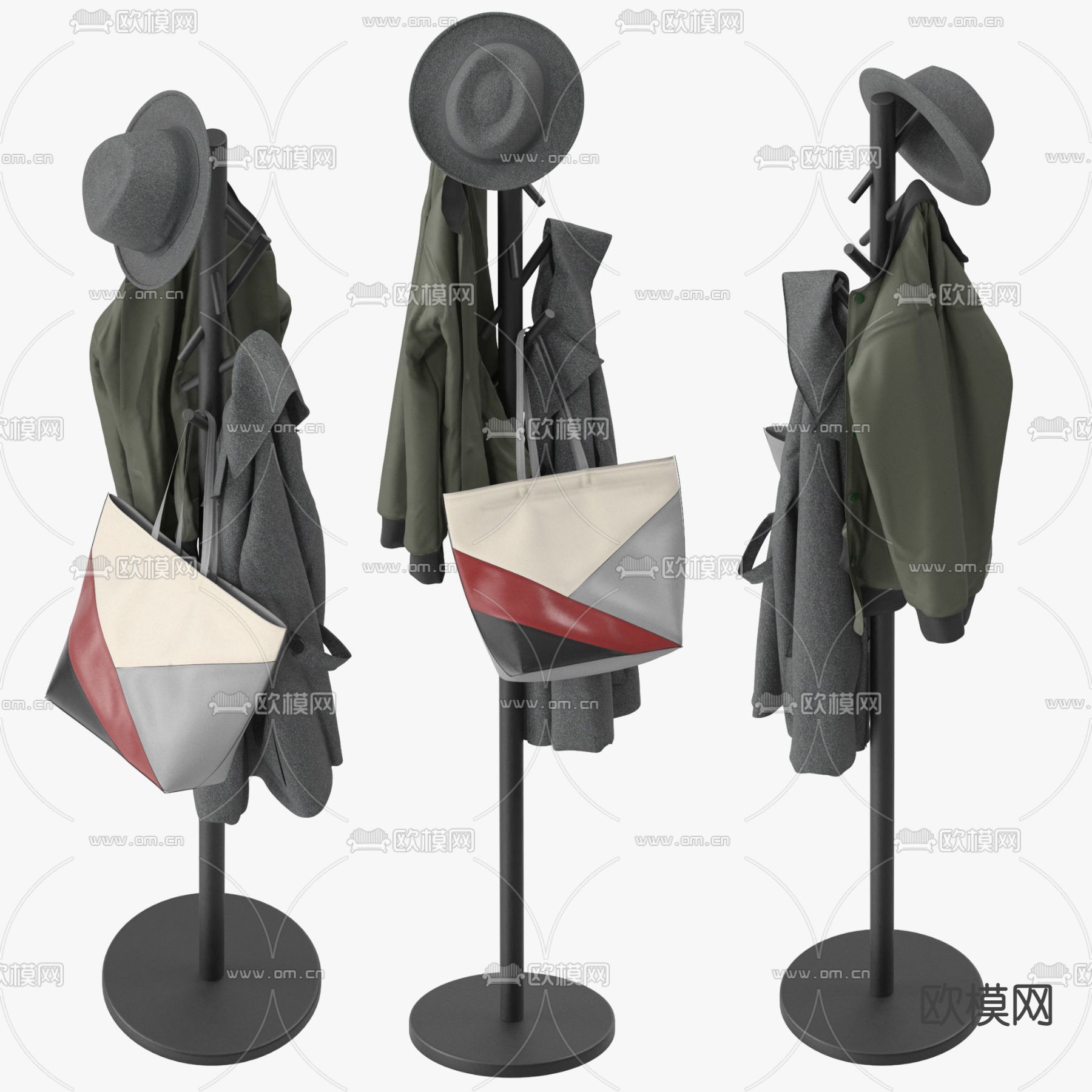 现代衣架衣服3d模型