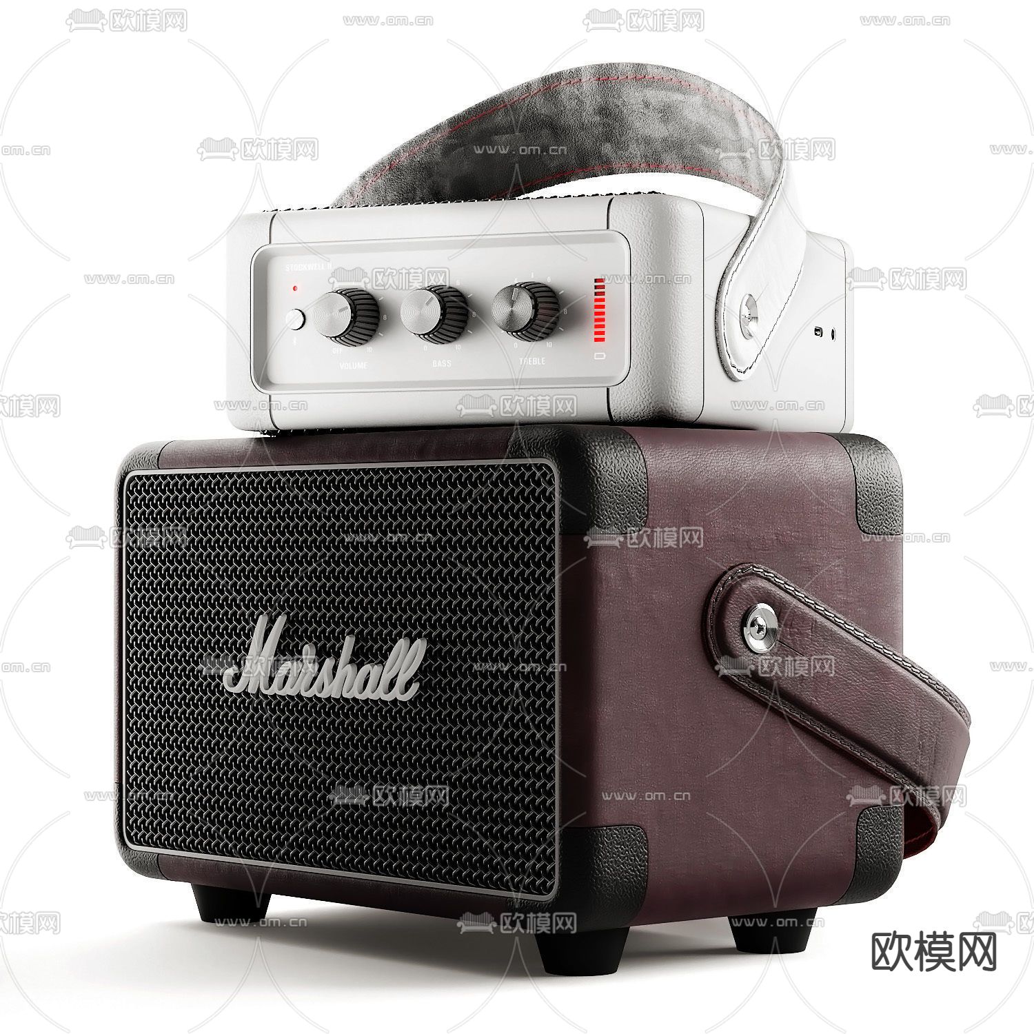 现代皮革音响收音机3d模型