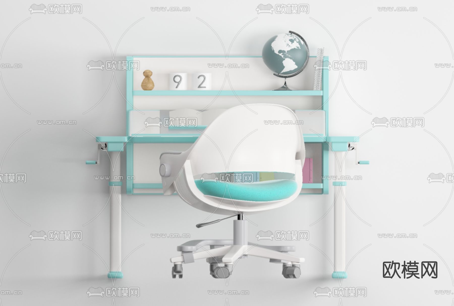 现代儿童桌椅免费3d模型下载