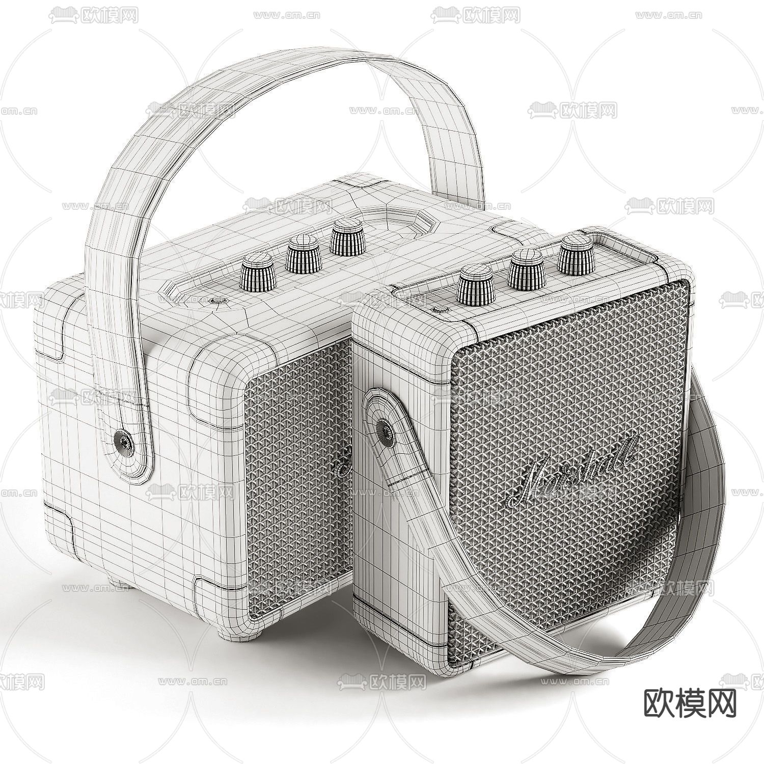 现代皮革音响收音机3d模型