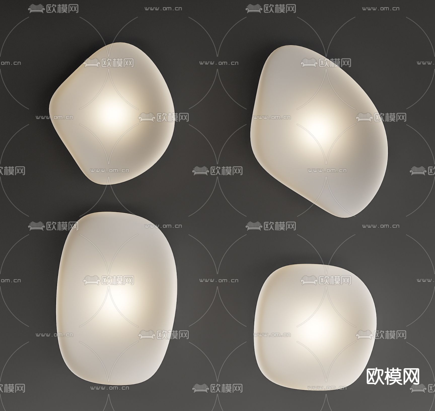 现代时尚壁灯su模型下载（渲染图1）