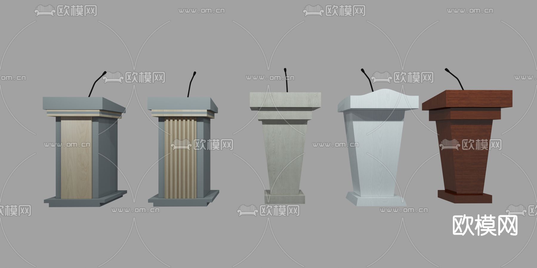 现代演讲台主持台免费3d模型下载