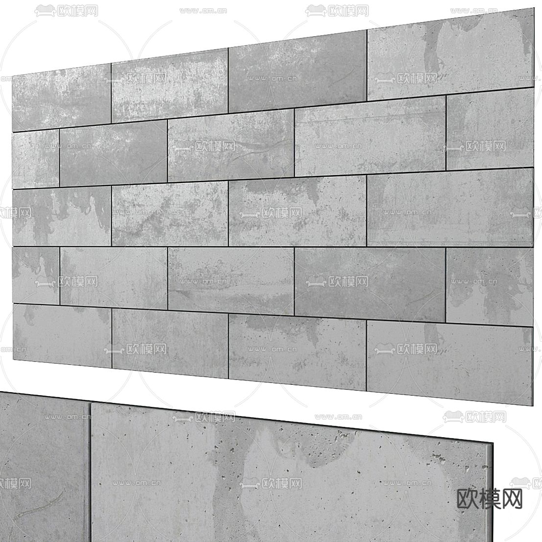 现代岩石墙板背景墙3d模型下载（渲染图2）