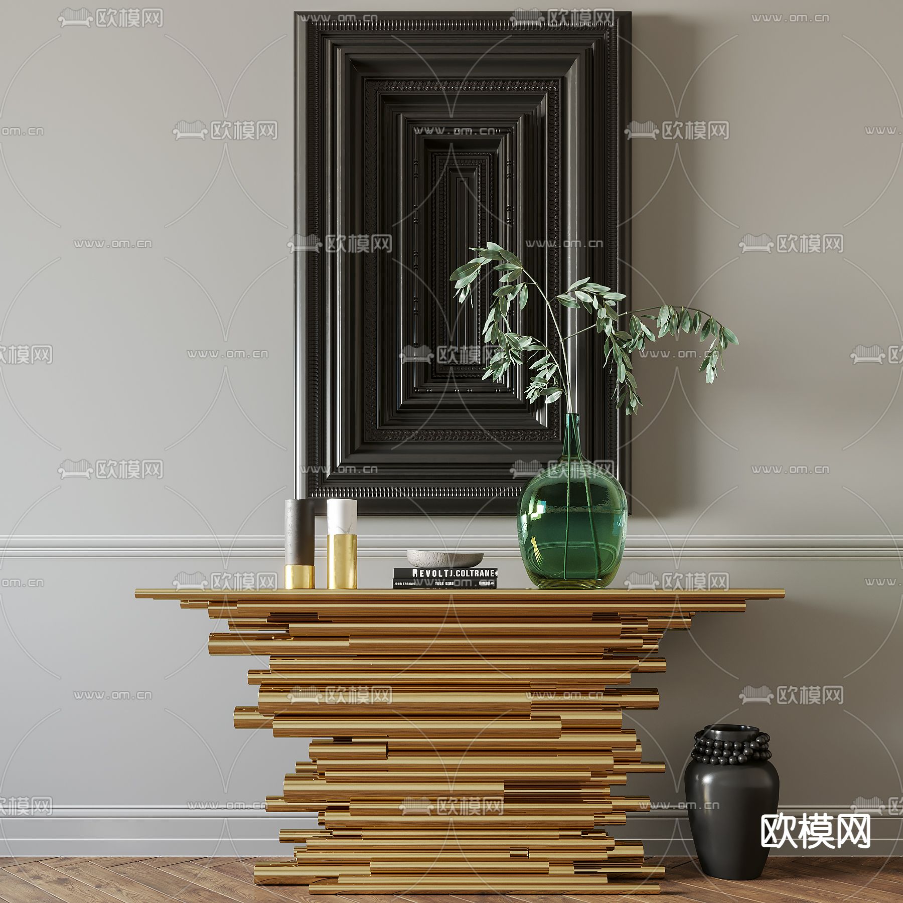 现代轻奢端景台3d模型