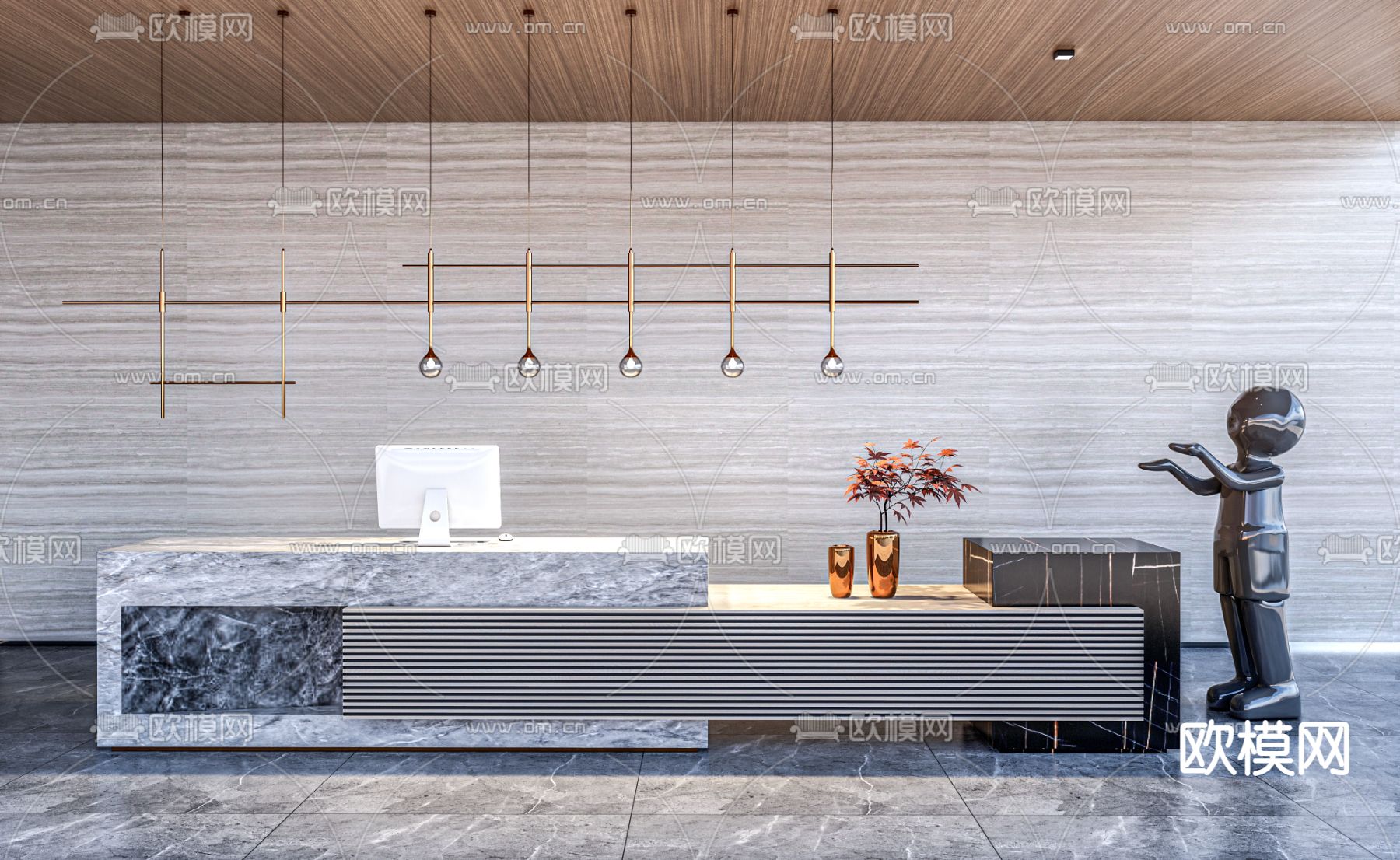 现代前台su模型下载