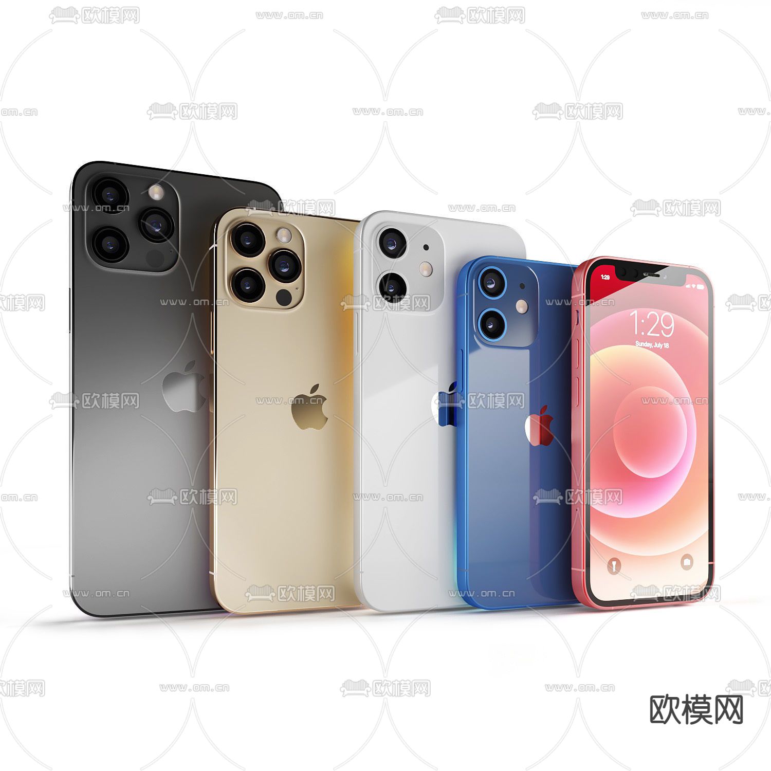 现代苹果手机3d模型下载（渲染图3）