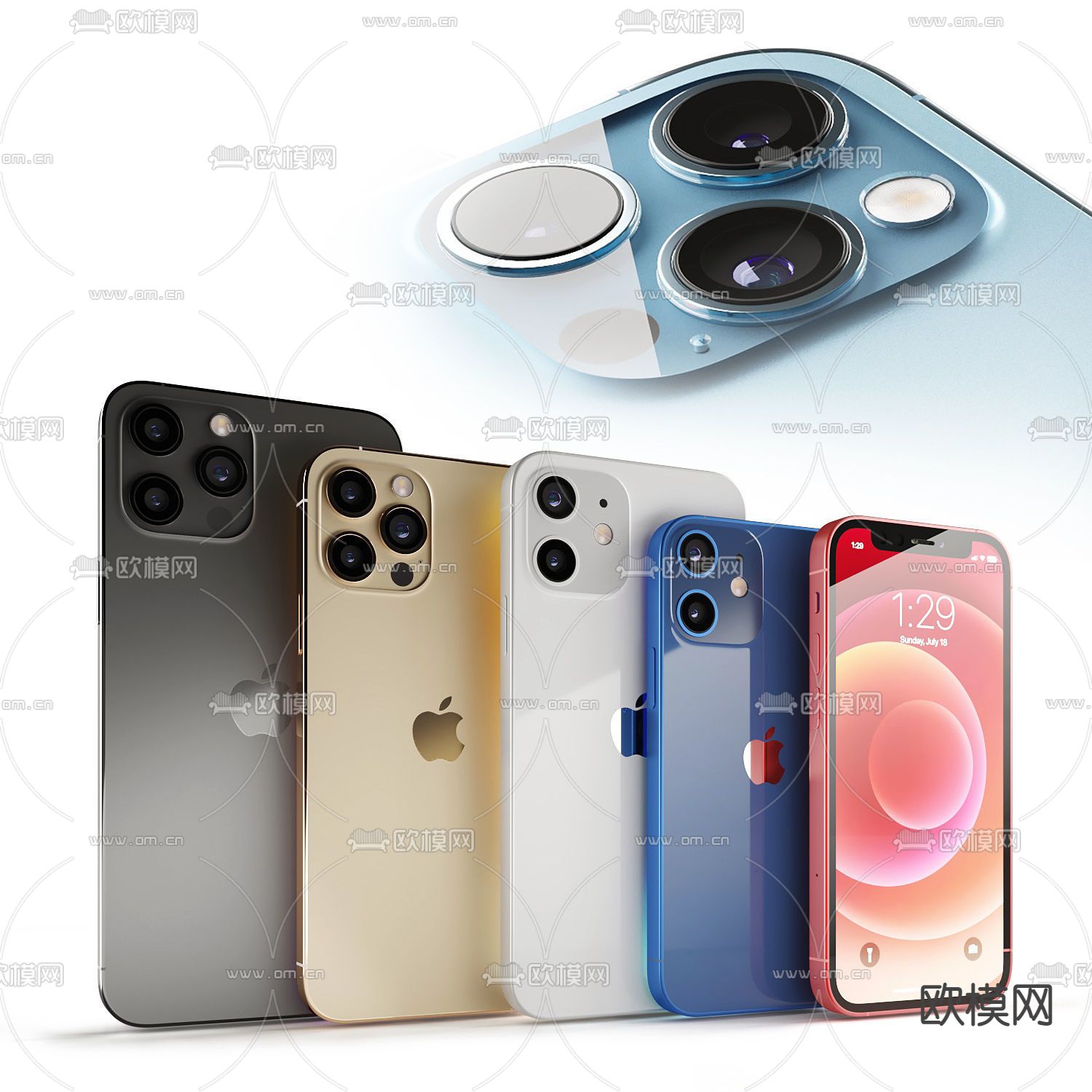 现代苹果手机3d模型下载（渲染图1）