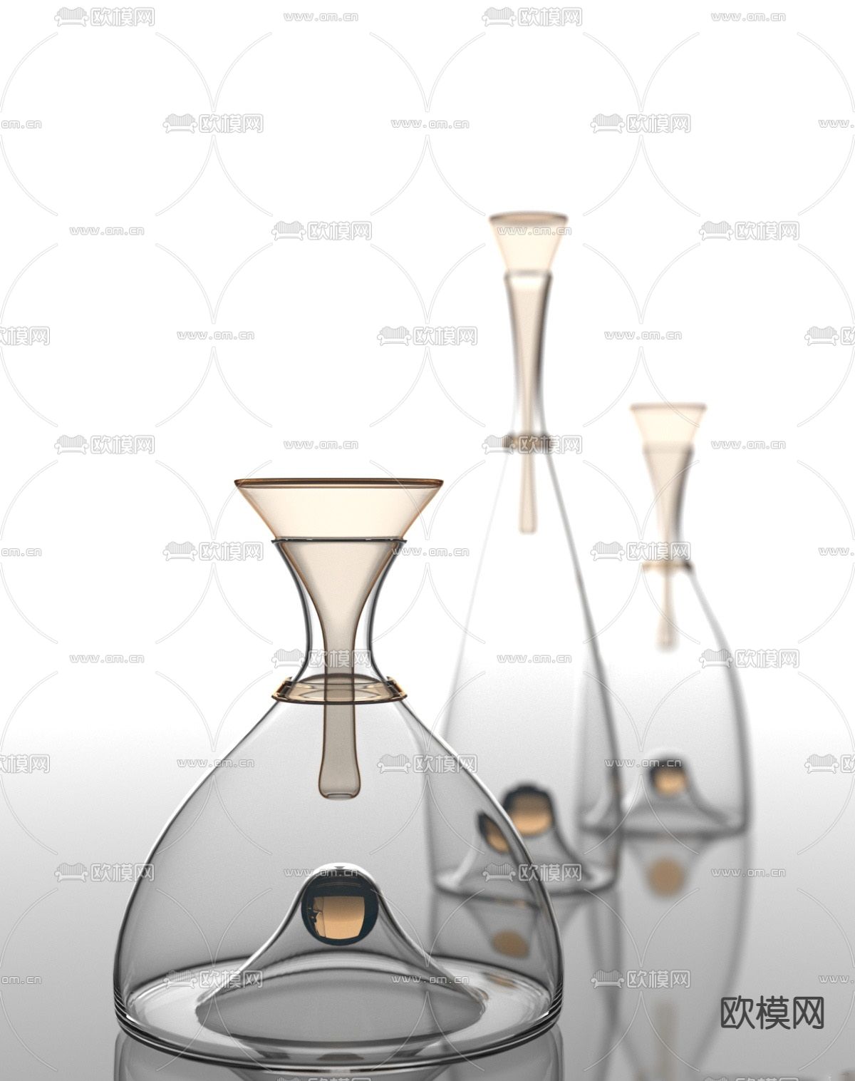 现代酒杯器皿3d模型