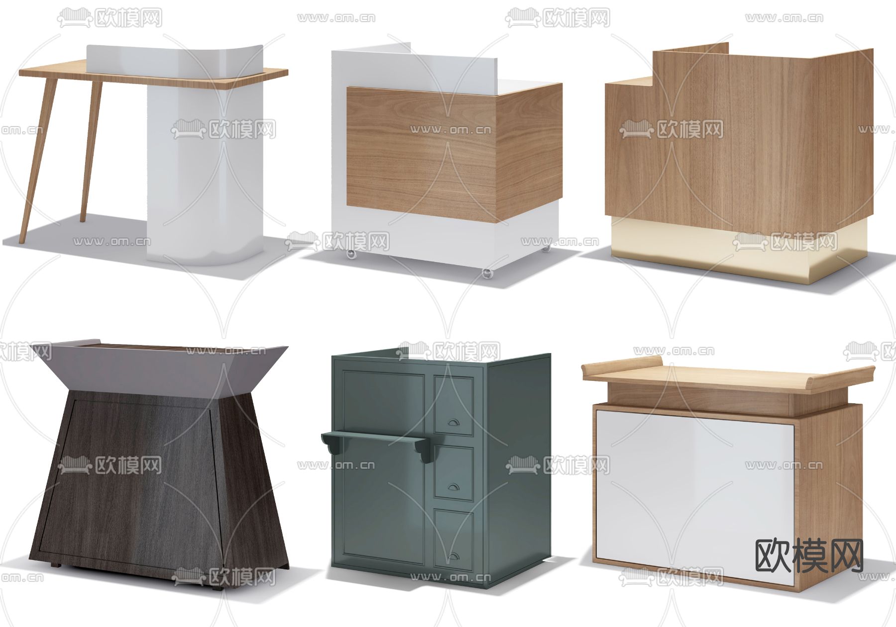 现代床头柜免费3d模型下载