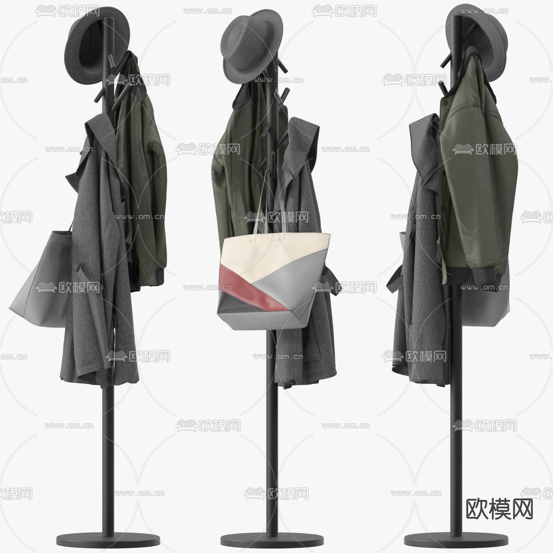 现代衣架衣服3d模型