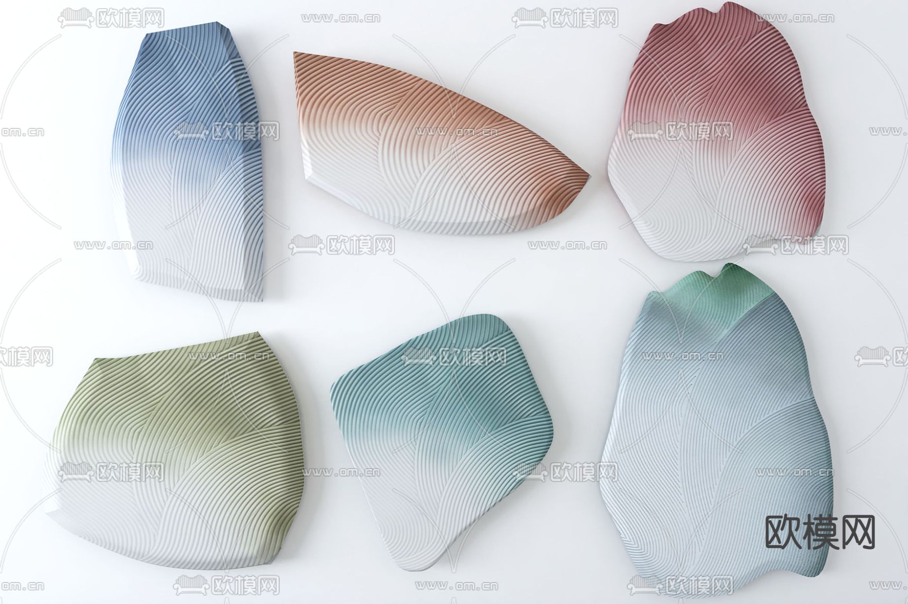 现代立体墙饰3d模型下载