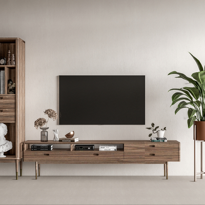 北欧实木电视柜su模型