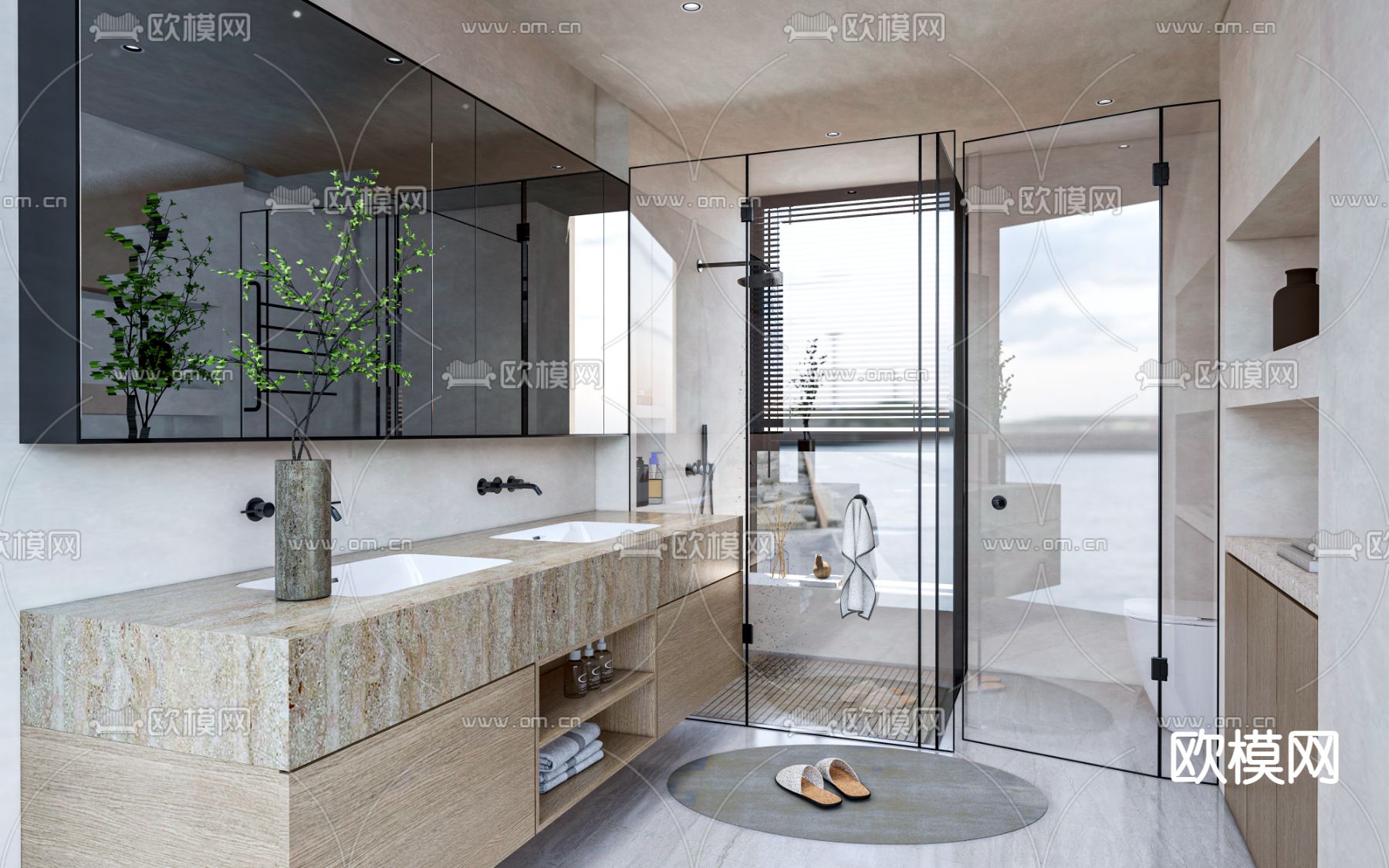 现代酒店su模型下载