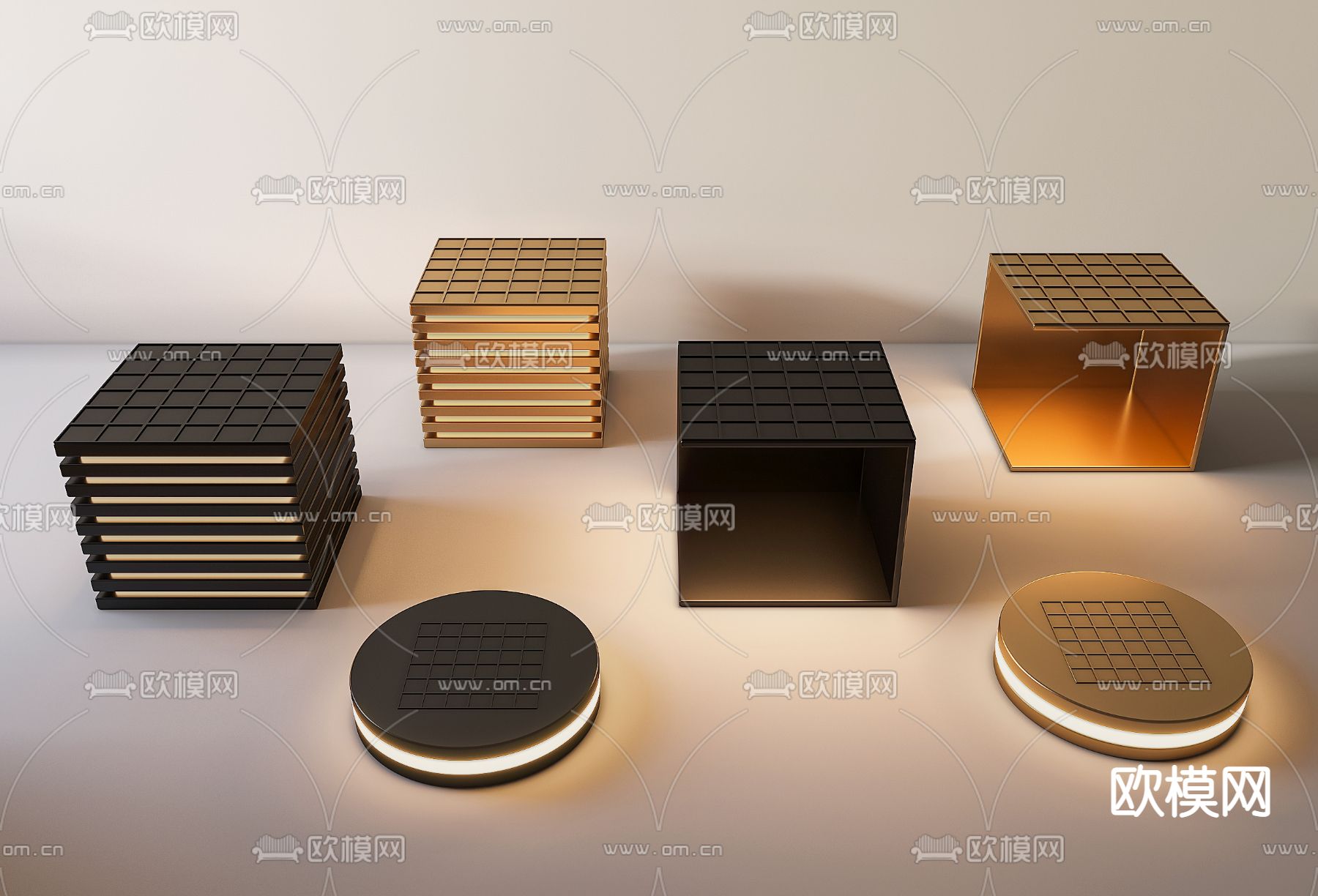 现代户外地灯3d模型