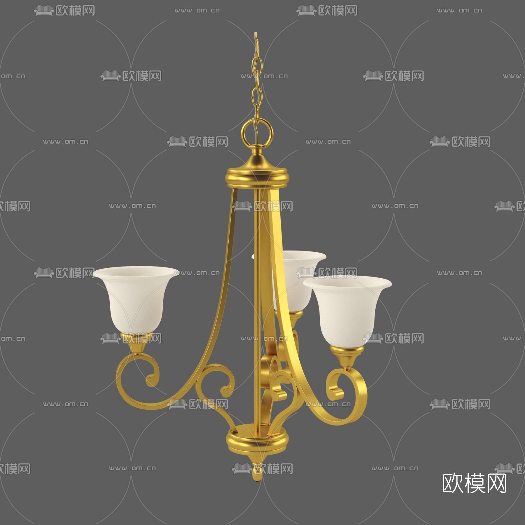 简欧吊灯免费3d模型下载