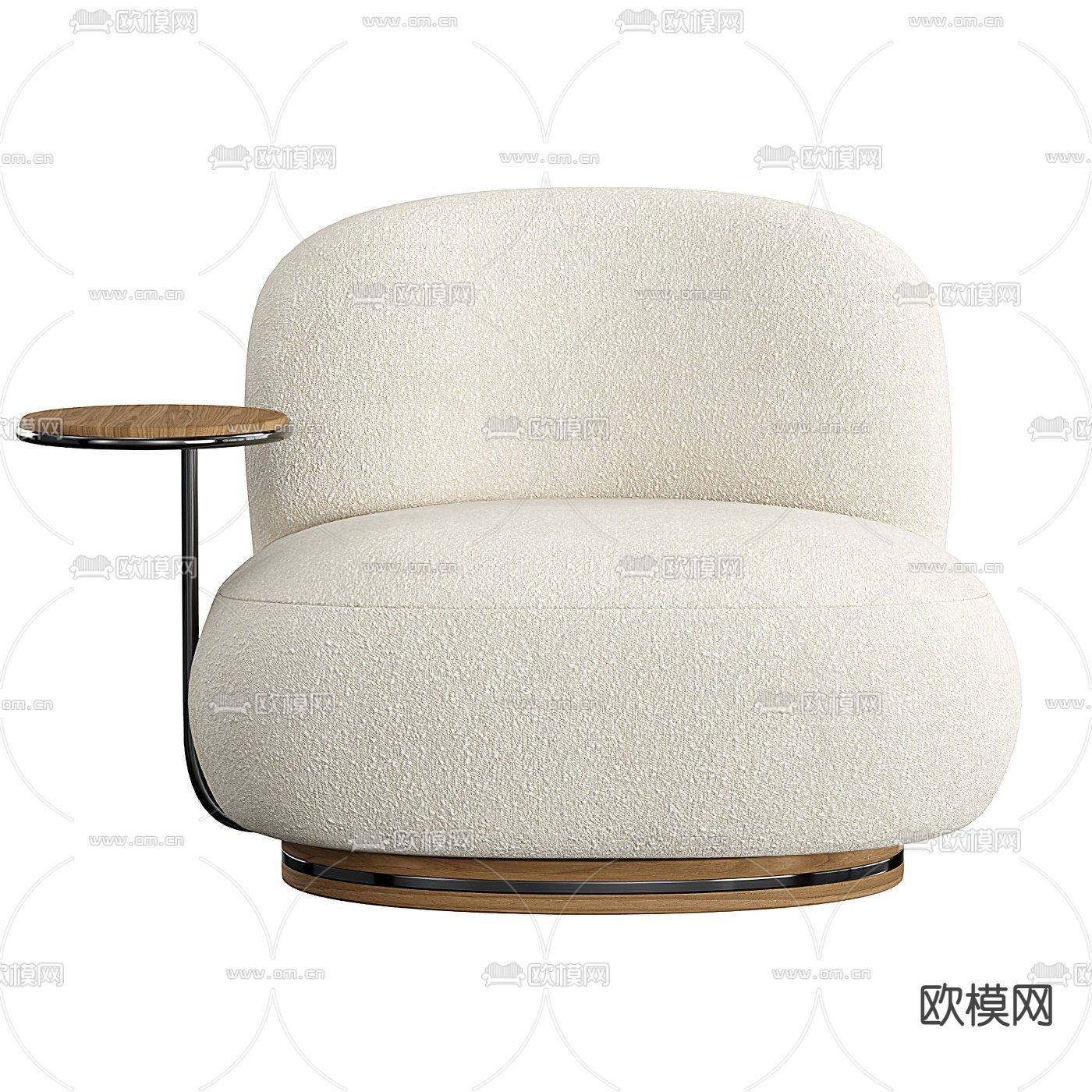 现代布艺单人沙发3d模型下载（渲染图2）