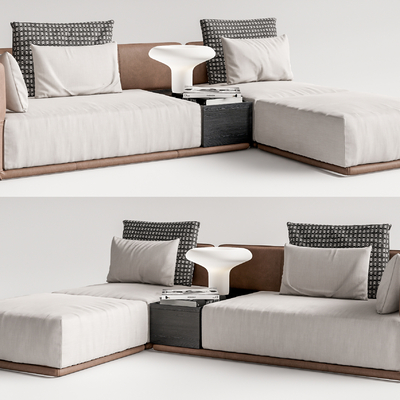 现代布艺转角沙发su模型