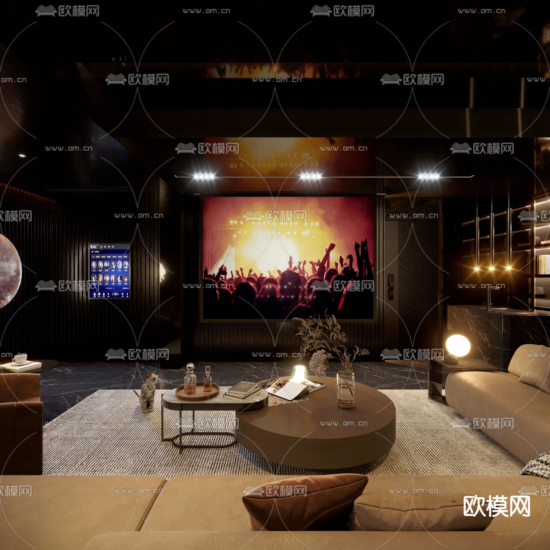 现代KTV包房3d模型