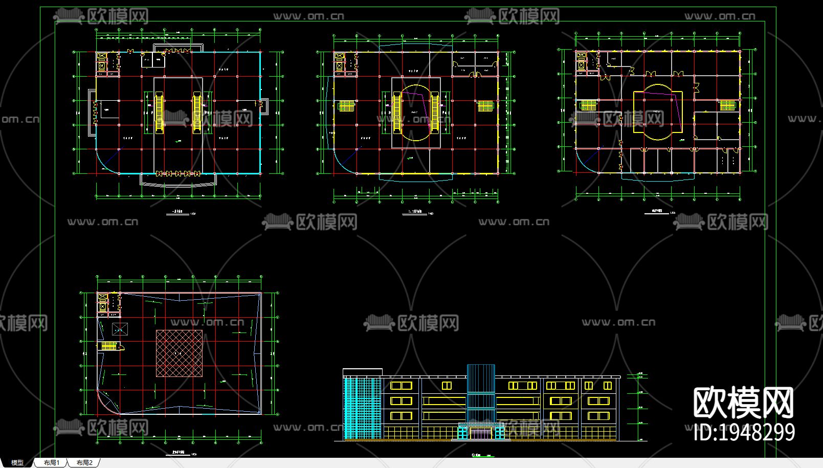 商场建筑cad施工图下载（渲染图1）