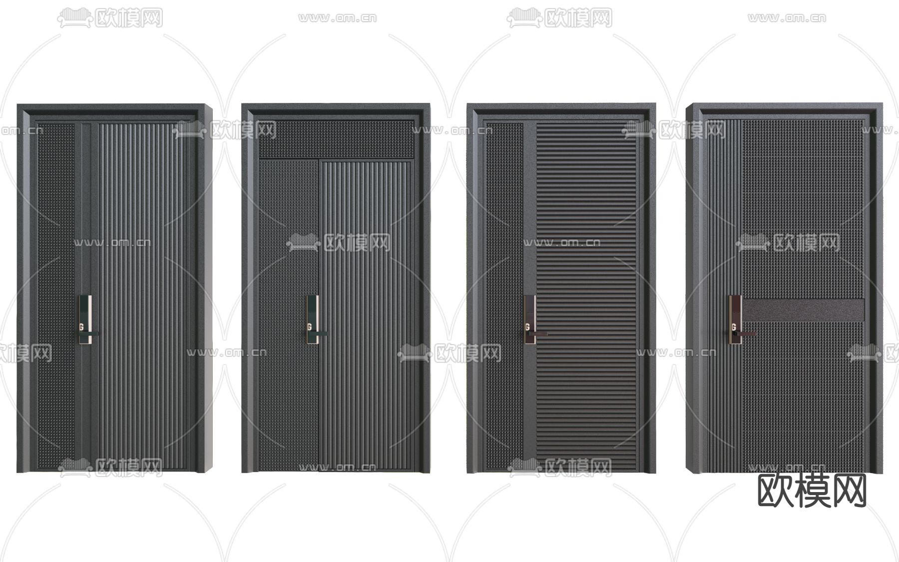 现代防盗门入户大门3d模型下载