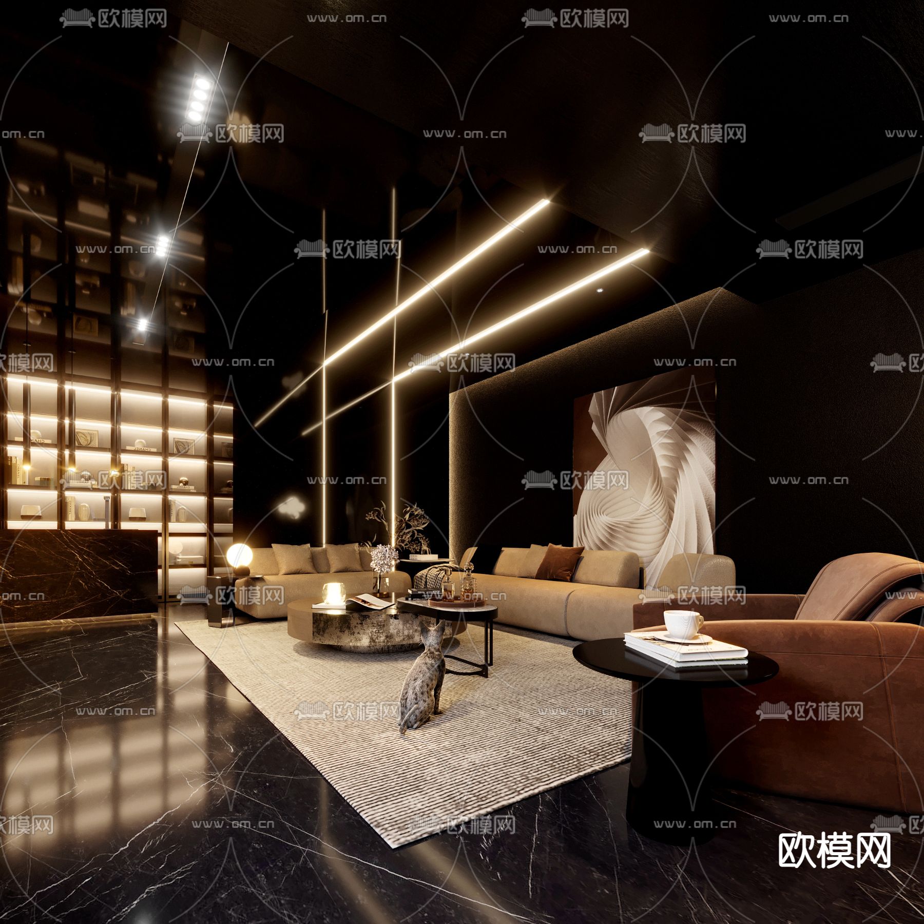 现代KTV包房3d模型