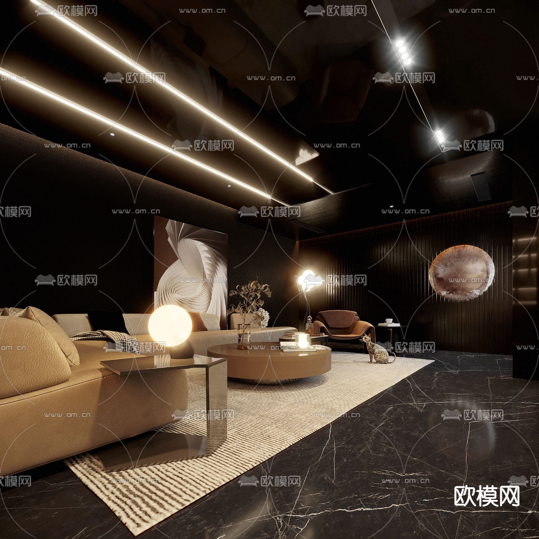 现代KTV包房3d模型