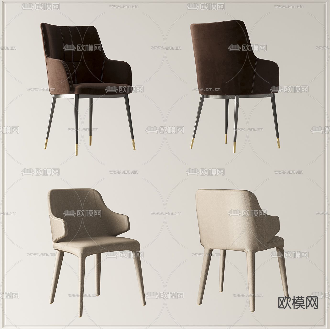 现代布艺休闲椅3d模型下载