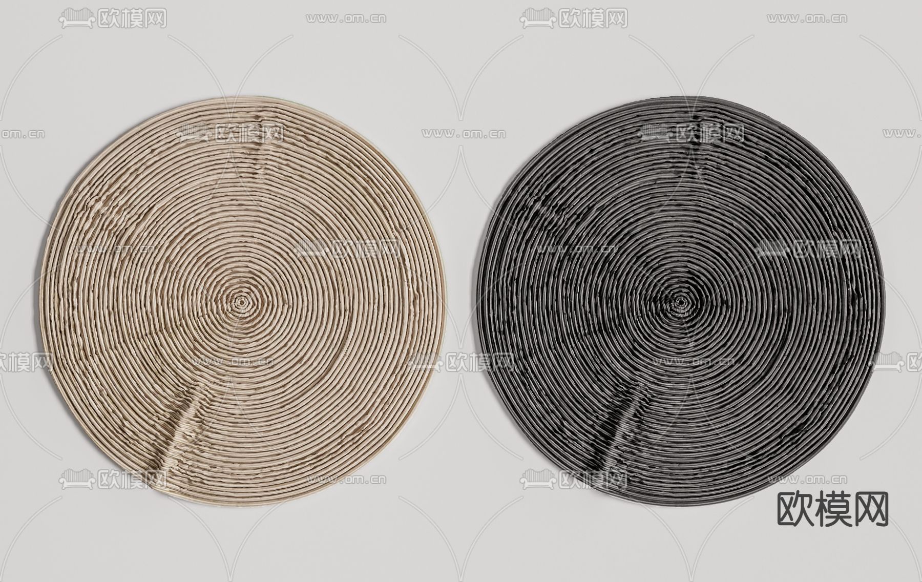 现代圆形地毯su模型下载（渲染图1）