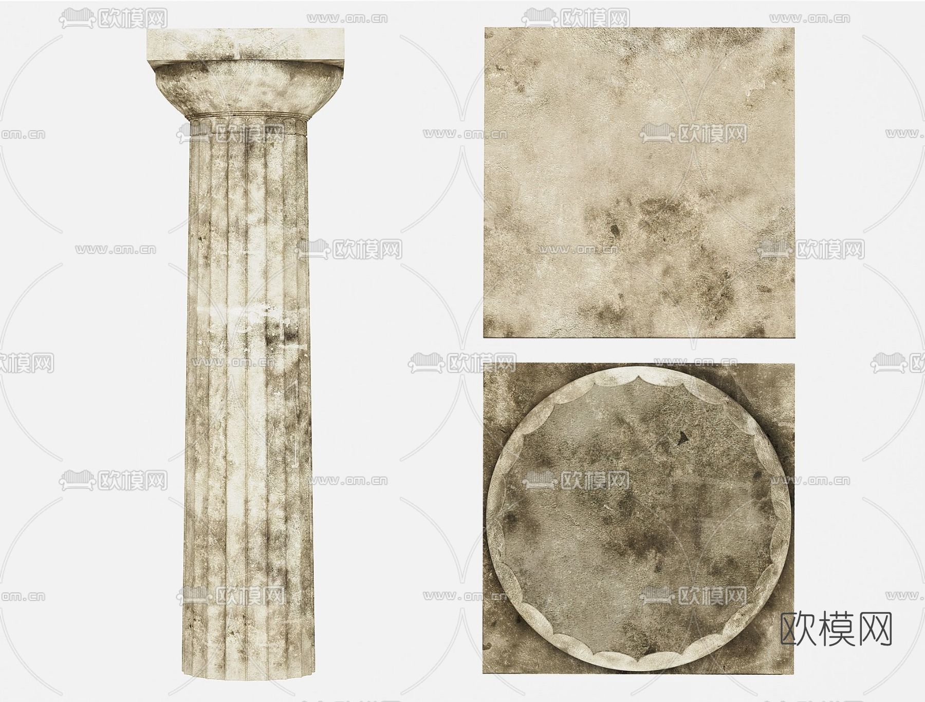 简欧柱子免费3d模型下载