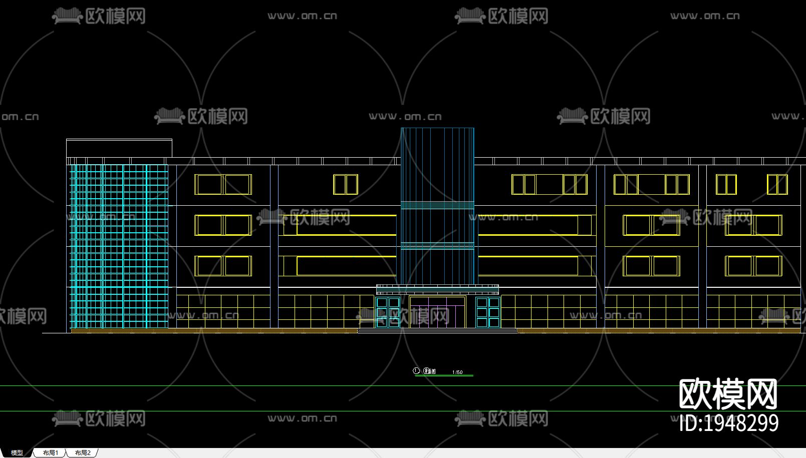 商场建筑cad施工图下载（渲染图2）