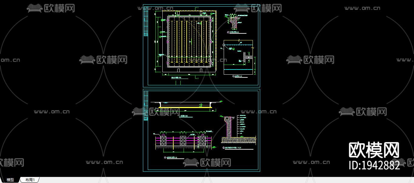 游泳池cad节点大样图下载（渲染图1）