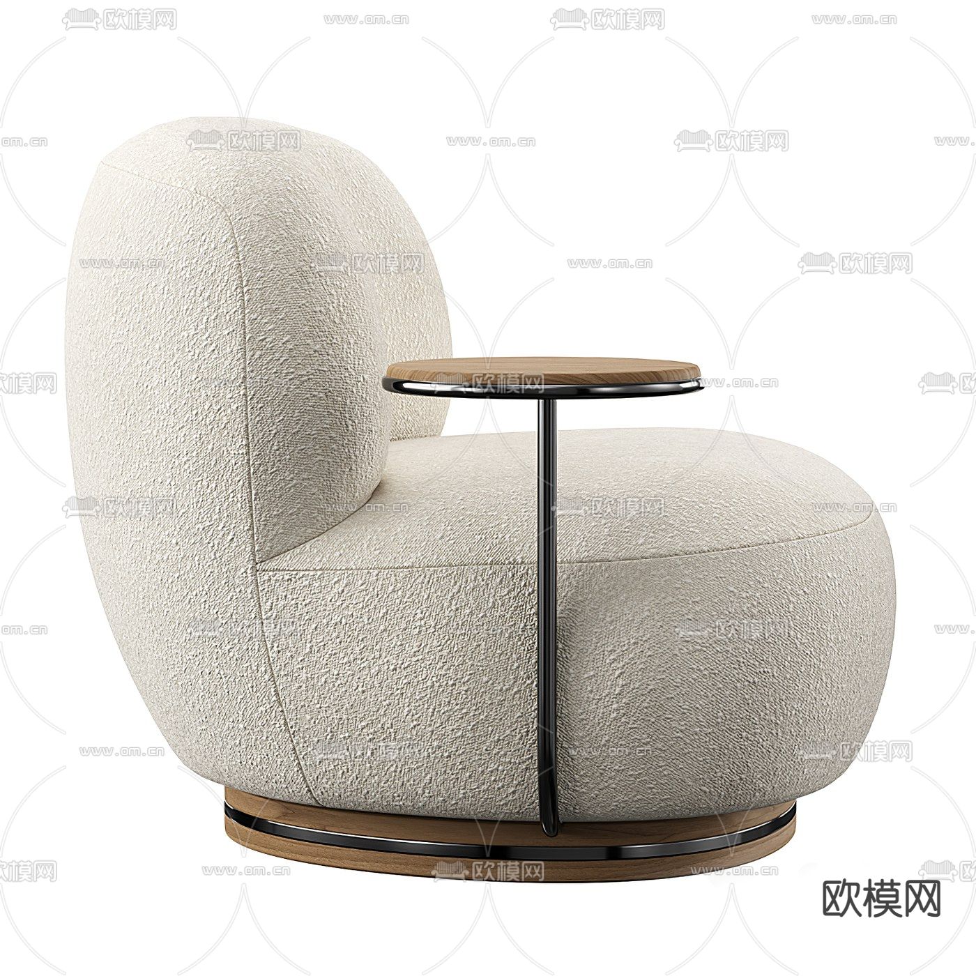 现代布艺单人沙发3d模型下载（渲染图3）