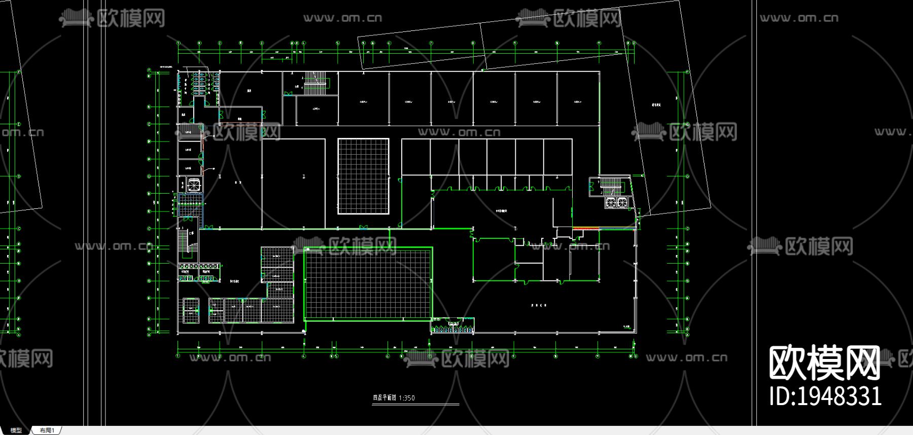 商场平面设计cad图库下载（渲染图1）