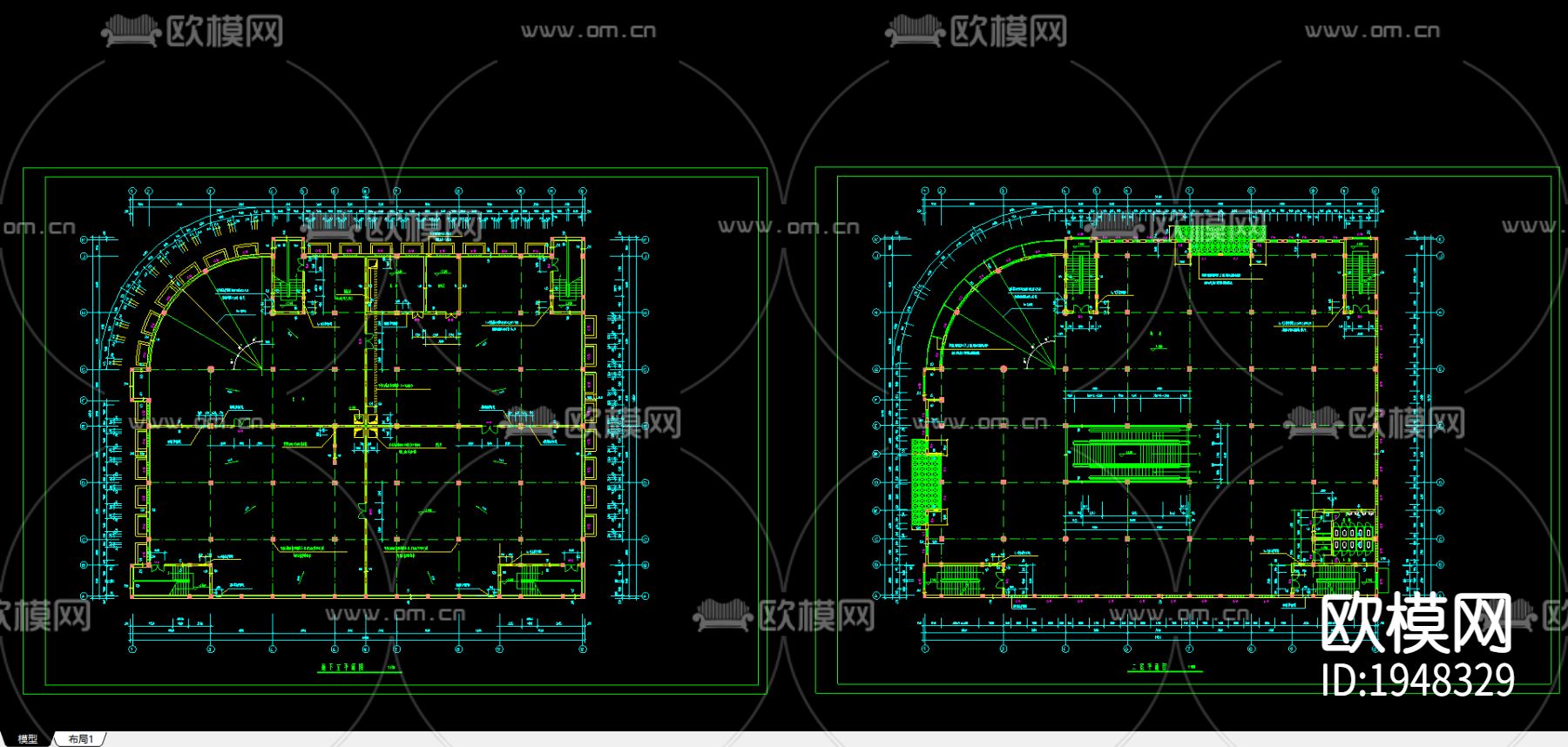 商场cad施工图下载（渲染图1）