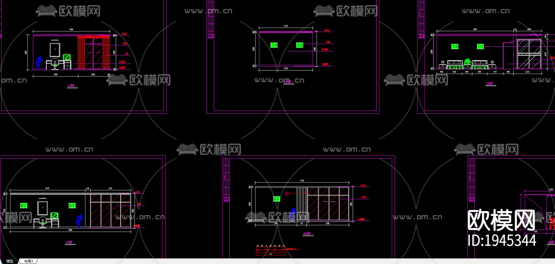 别墅cad施工图下载（渲染图3）