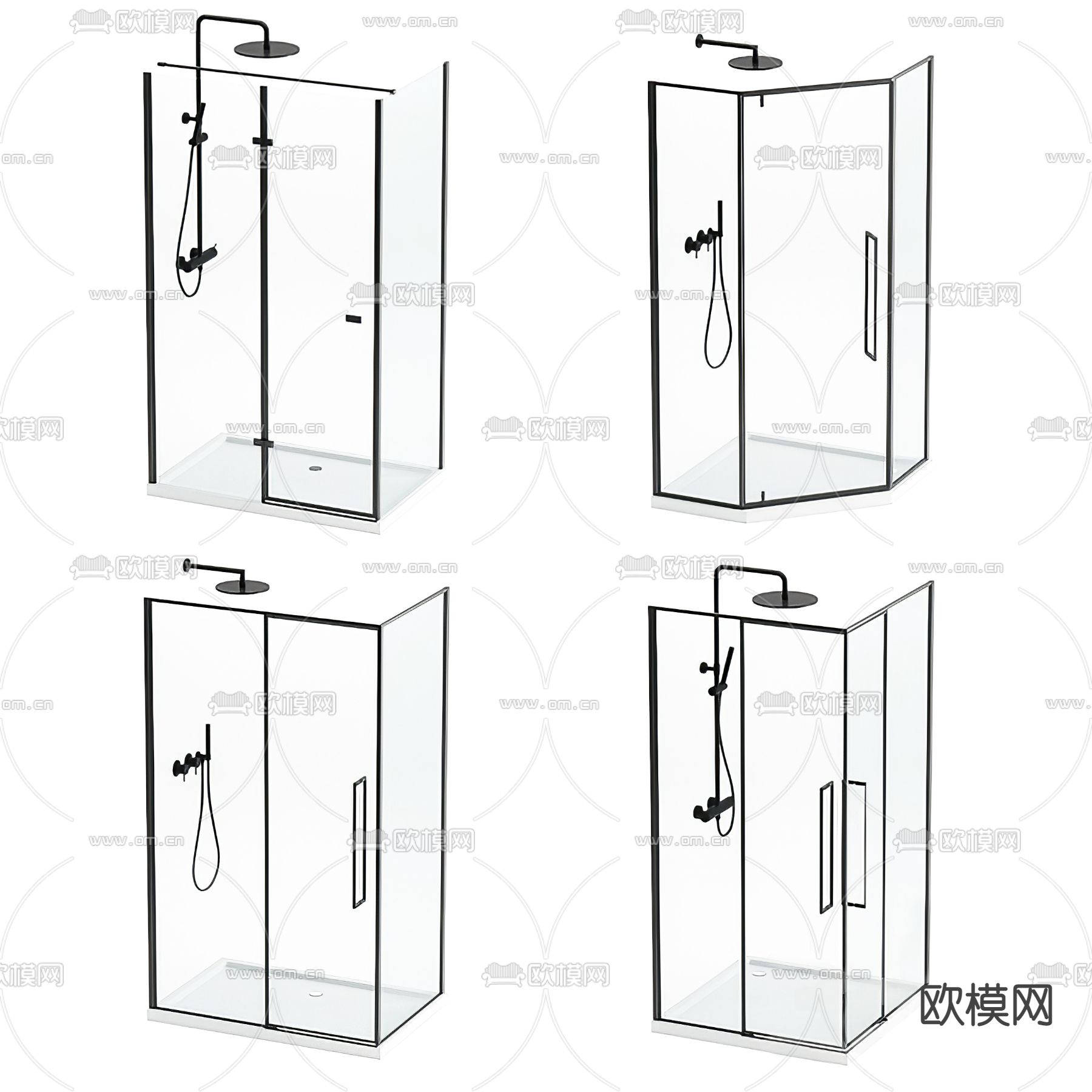 现代淋浴间3d模型下载