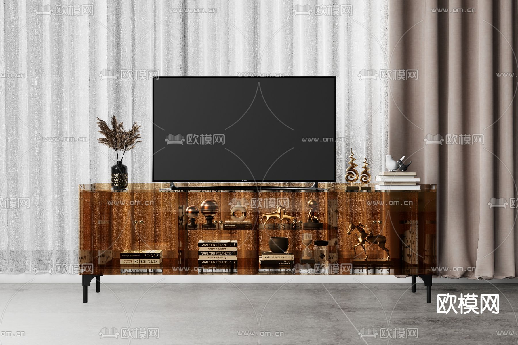现代亚克力电视柜su模型下载_ID11798295_sketchup模型下载-欧模网