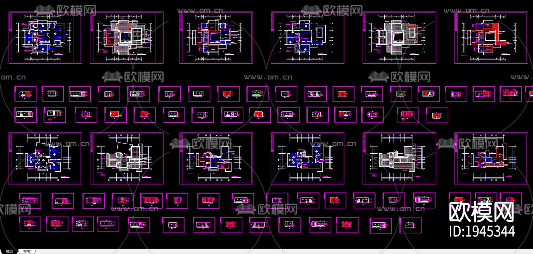 别墅cad施工图下载（渲染图5）